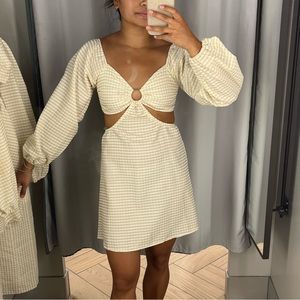H&M Gingham Cutout Dress